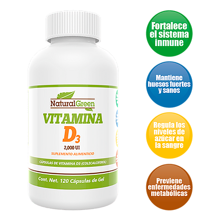 VITAMINA D3 2000 UI 120 CAPS