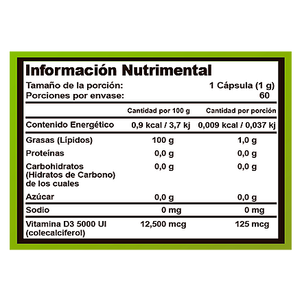 VITAMINA D3 5000 UI 60 CAPS